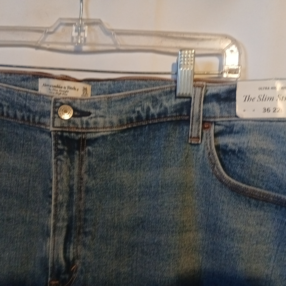 Abercrombie & Fitch Curve Love Women's Skinny Jeans in Blue 36 22 - Picture 6 of 7